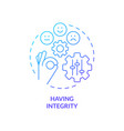 having integrity blue gradient concept icon vector image vector image