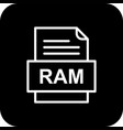 ram file document icon vector image vector image