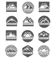 mountain icons set vector image