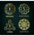 set of luxury simple and elegant monogram vector image