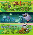 cartoon animals banners set vector image