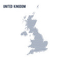 dotted map of united kingdom isolated on white vector image