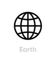 earth globe planet icon editable line vector image vector image