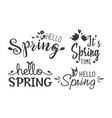hello spring hand drawn design lettering logo vector image vector image