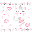 love ballet doodle cute dancing ballet cat vector image