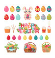 set of easter icons vector image