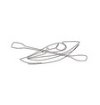 single continuous line drawing canoe trails vector image