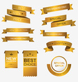 collection of golden premium promo banners vector image