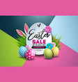 easter sale with color painted egg vector image vector image