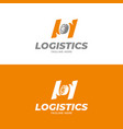 Letter n logistics company logo design template Vector Image