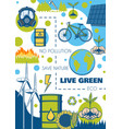 environment and ecology poster green energy planet vector image vector image