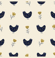 seamless pattern with folk birds vector image vector image