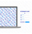 veterinary clinic concept with thin line icons vector image vector image