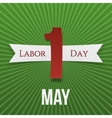 may 1 paper banner with ribbon labor day vector image vector image