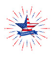 memorial day with star in national flag vector image