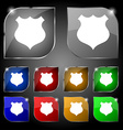 shield icon sign set ten colorful buttons vector image