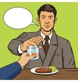 man refuses drink pop art style vector image vector image
