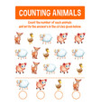 worksheet design for counting animals vector image