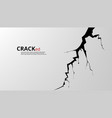 3d white crack effect earthquake or damaged wall vector image vector image