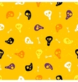 halloween seamless pattern with skulls and bones vector image