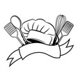 emblem for restaurant black and white vector image
