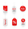 promo hang tags realistic templates set vector image