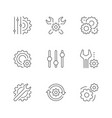 set line icons settings vector image vector image