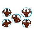 cartoon posing bodybuilders and athletes vector image