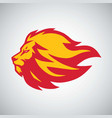 lion flame fire logo design vector image