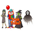 trick or treat text design with halloween ghost vector image vector image