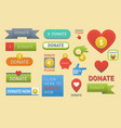 donate buttons set help icon donation gift charity vector image