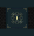 luxury logo template golden vintage vector image