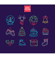 merry christmas icon set vector image vector image