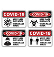 covid19-19 danger signs set vector image