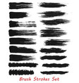 grungy brush strokes set vector image