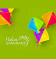 makar sankranti holiday design with kites vector image vector image