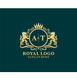 initial at letter lion royal luxury logo template vector image vector image