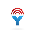 letter y wireless logo icon design template vector image