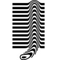 liquified letter j 3d striped sign optical vector image