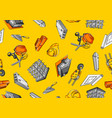 seamless pattern with housing construction items vector image
