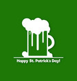st patricks day symbol design a glass of beer vector image