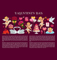 valentines day gifts love hearts cake and cupids vector image vector image