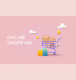 online shopping on application and website vector image vector image