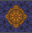 retro color boho floral pattern frame three vector image vector image