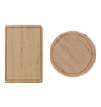 wooden cutting board on a white background vector image