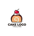 cake cute cartoon logo template vector image