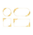 gold geometric floral frame template set luxury vector image