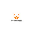 letter u orange color usefulness logo vector image