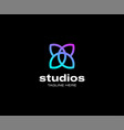 abstract modern butterfly shape logo design vector image vector image