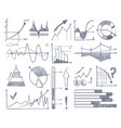 business charts and diagrams set in doodle style vector image